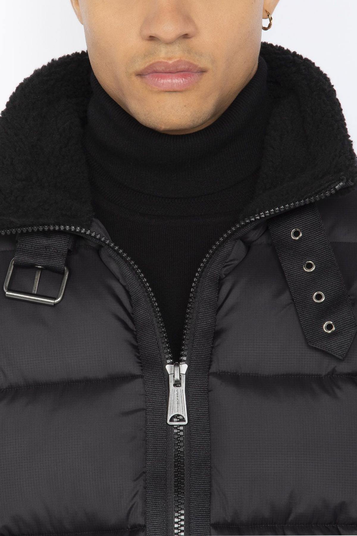 Black bomber-inspired down jacket - Image n°7