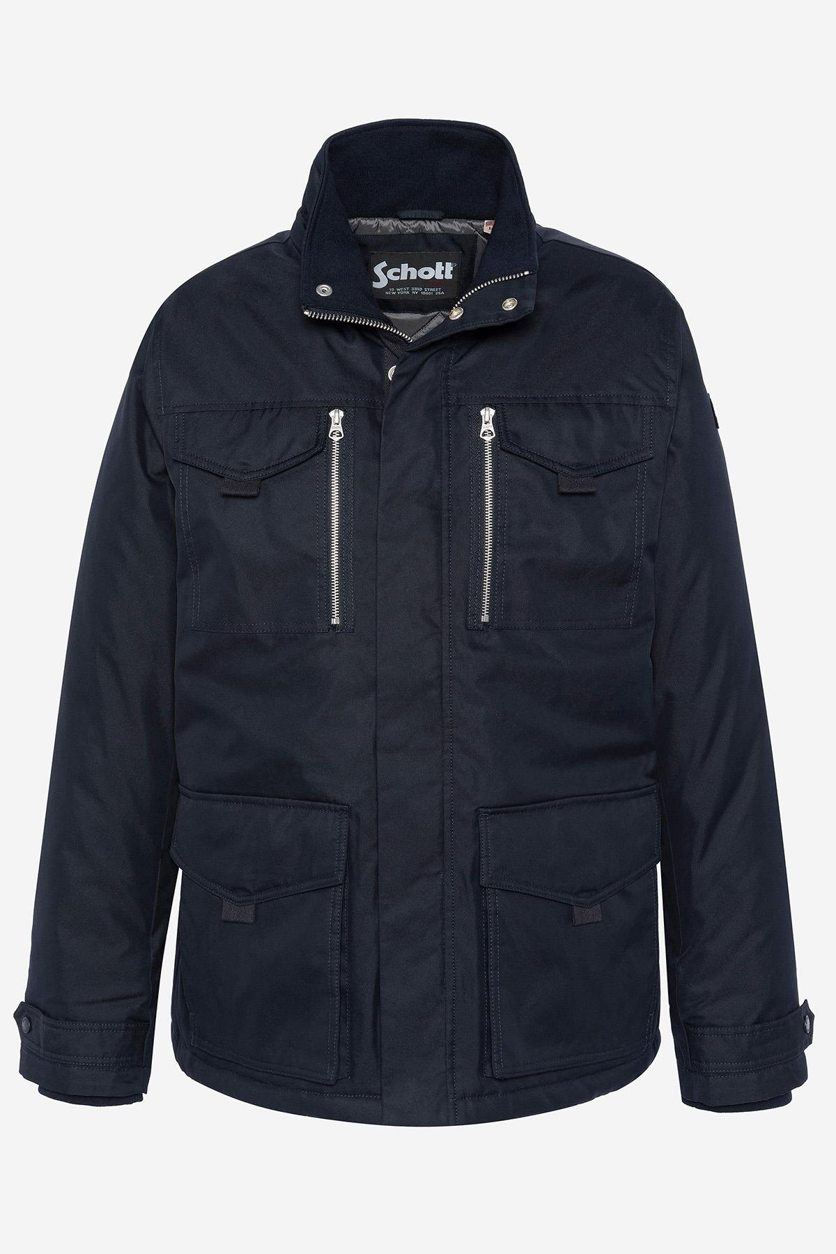 Navy Blue Hooded Combat Jacket - Image n°10