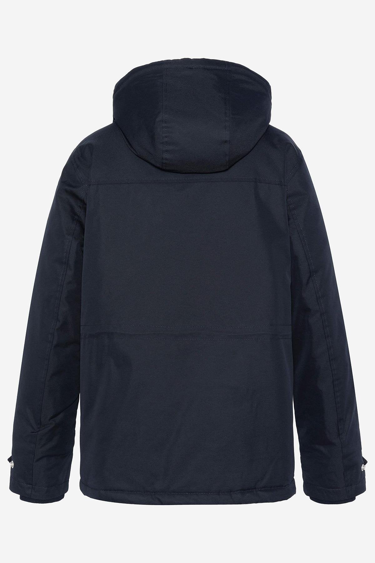 Navy Blue Hooded Combat Jacket - Image n°8