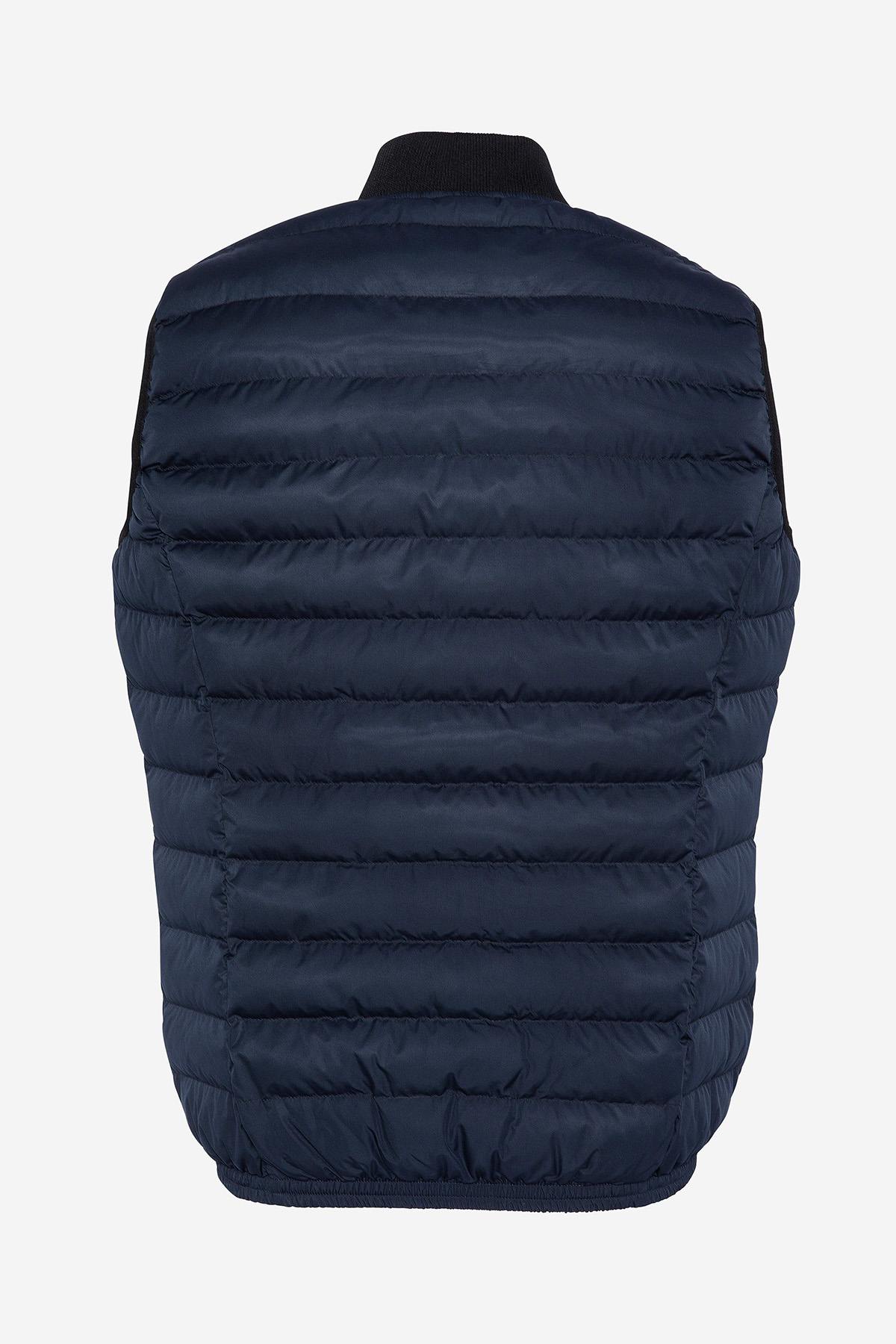 Navy blue lightweight sleeveless down jacket - Image n°2