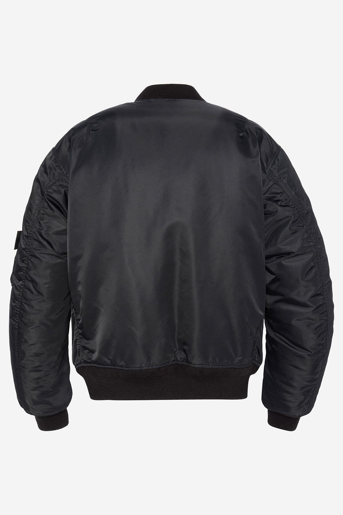 Black Recycled Nylon Washed MA-1 Bomber Jacket - Image n°4