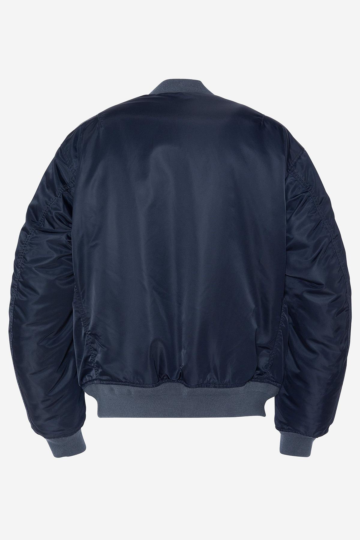 Dark Navy Recycled Nylon Washed MA-1 Bomber Jacket - Image n°6