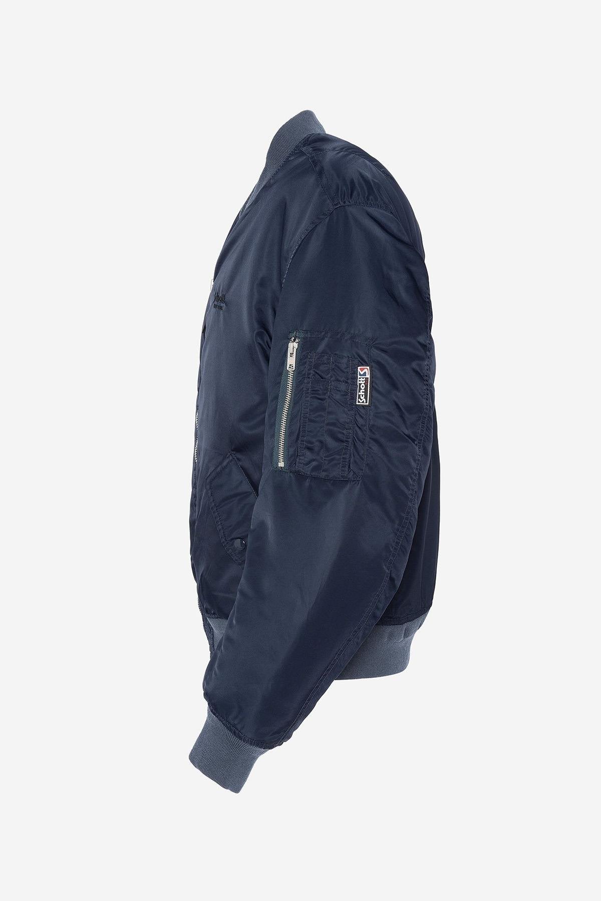 Dark Navy Recycled Nylon Washed MA-1 Bomber Jacket - Image n°5