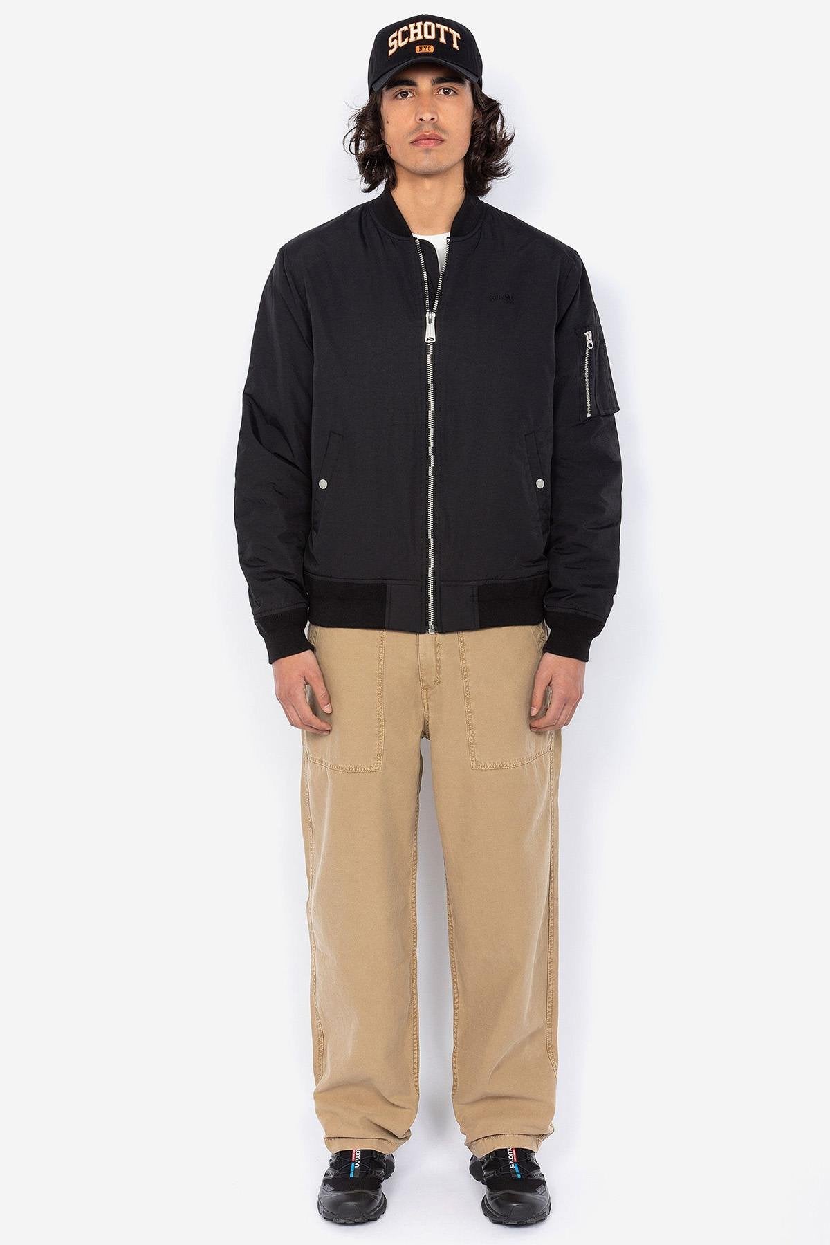 Black nylon bomber jacket Schott NYC - Image n°7