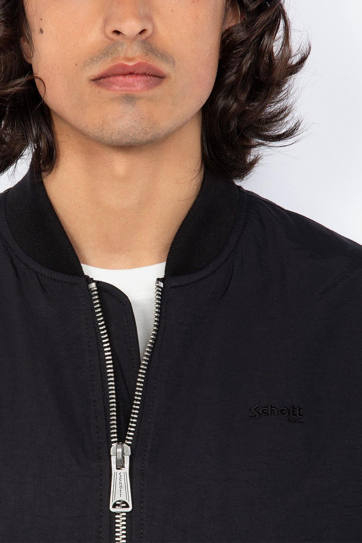 Black nylon bomber jacket Schott NYC - Image n°6