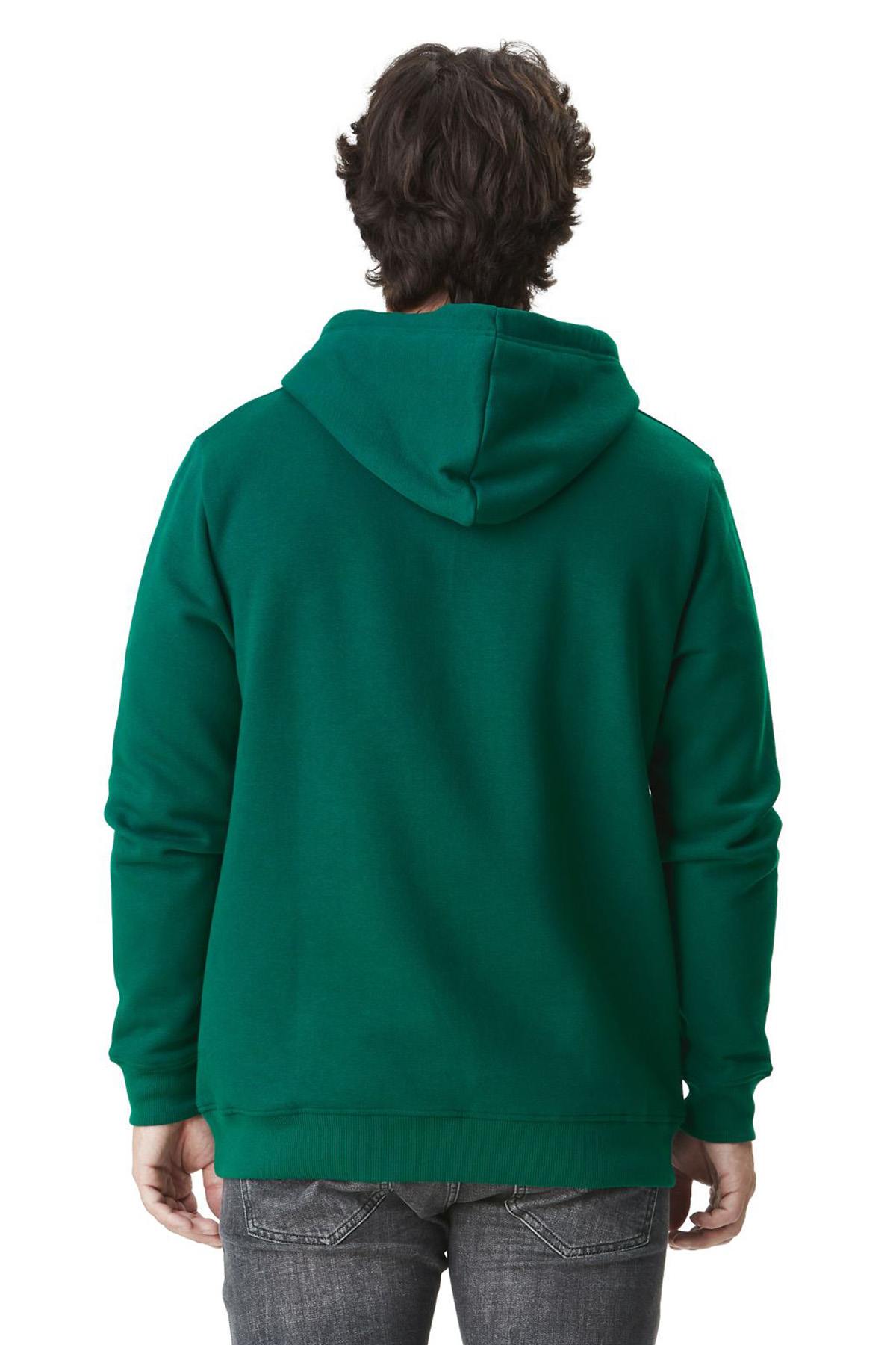 Forest Green Hooded Sweatshirt with Curls Logo - Image n°2