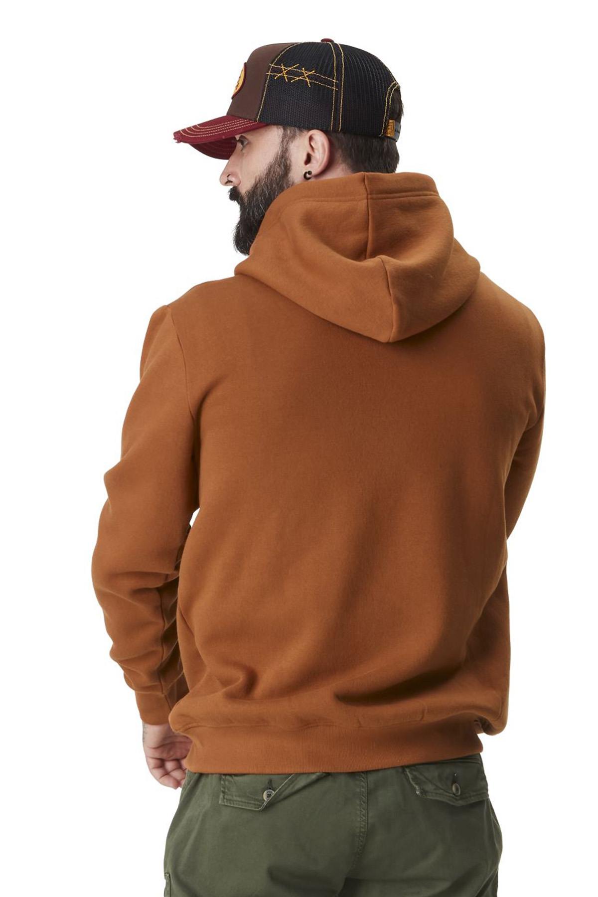 Orange hoodie with terry logo - Image n°3