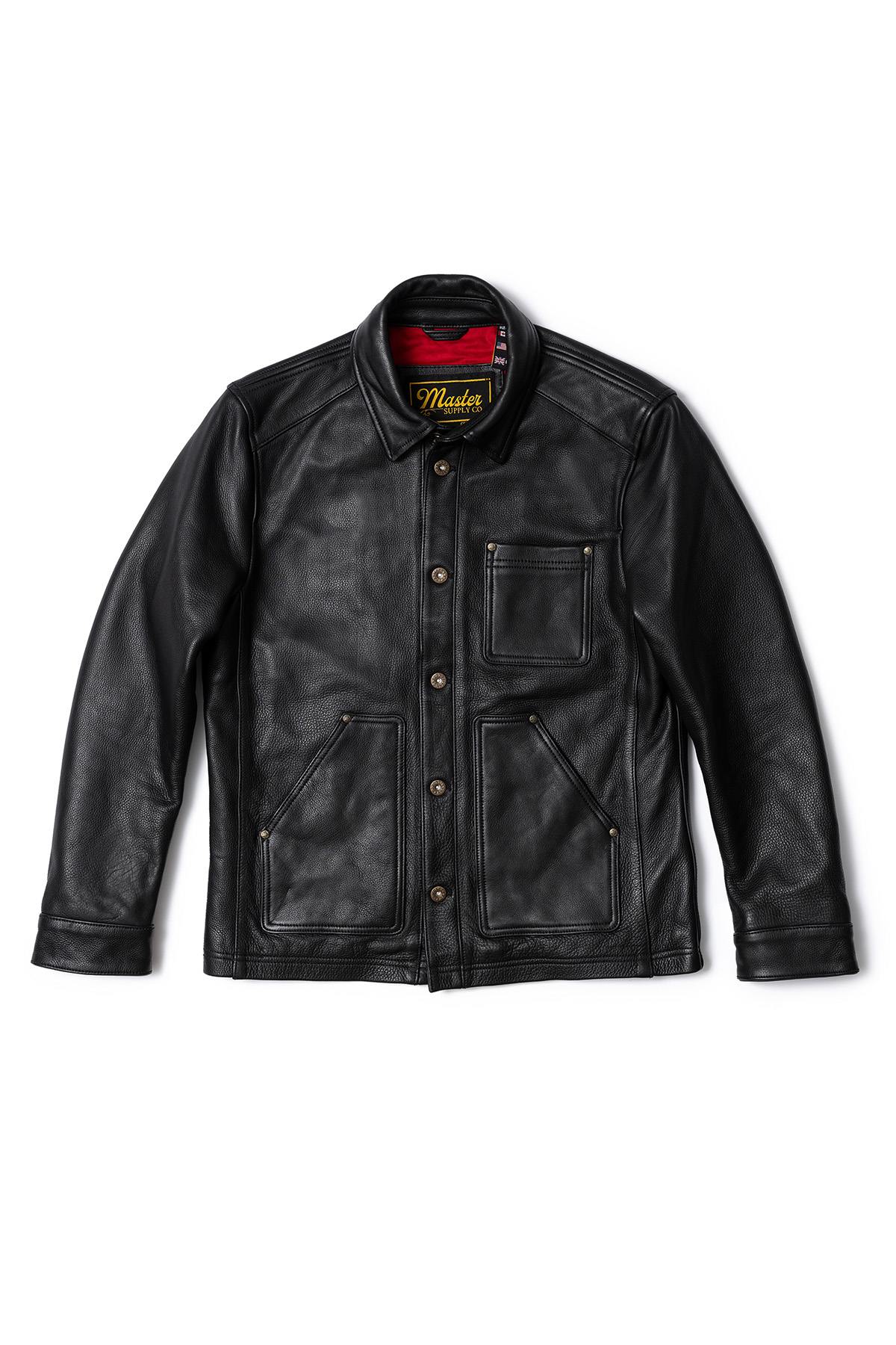 Black nappa leather work jacket - Image n°4