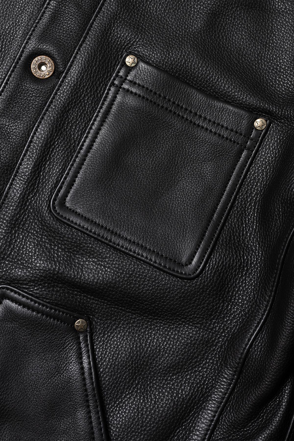 Black nappa leather work jacket - Image n°11