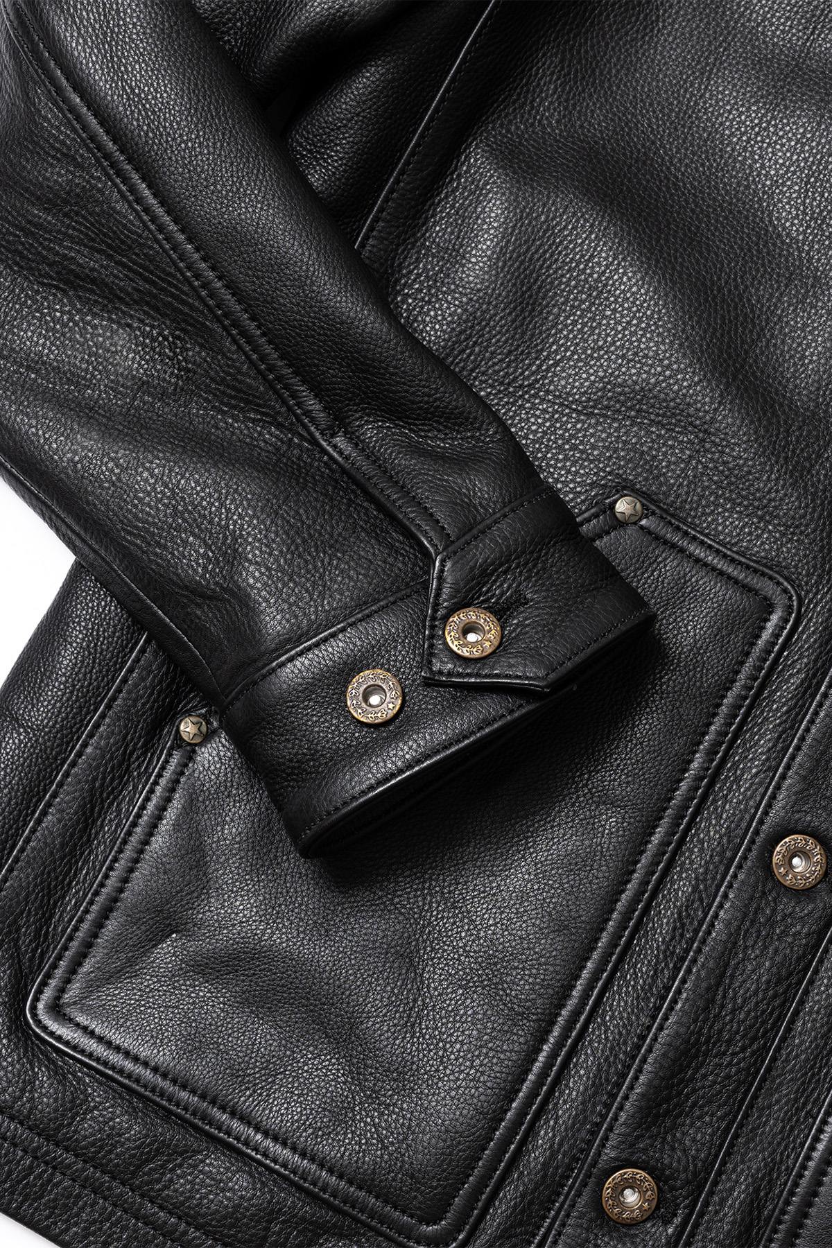 Black nappa leather work jacket - Image n°13