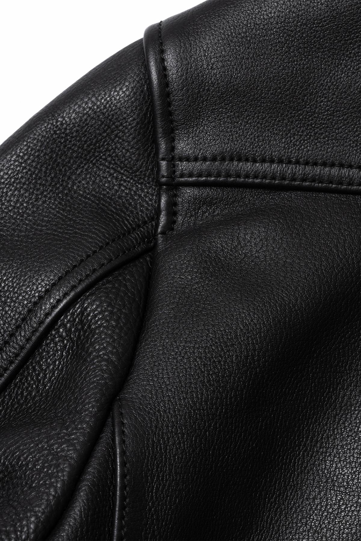 Black nappa leather work jacket - Image n°19