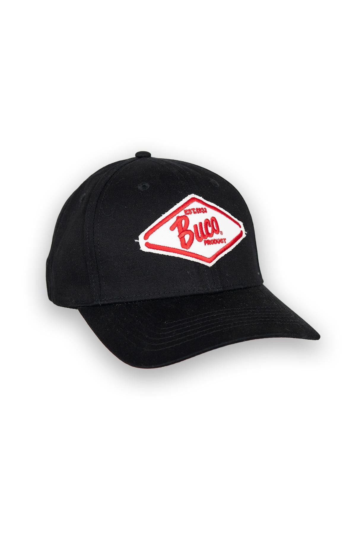 Black cap with white and red diamond logo - Image n°1