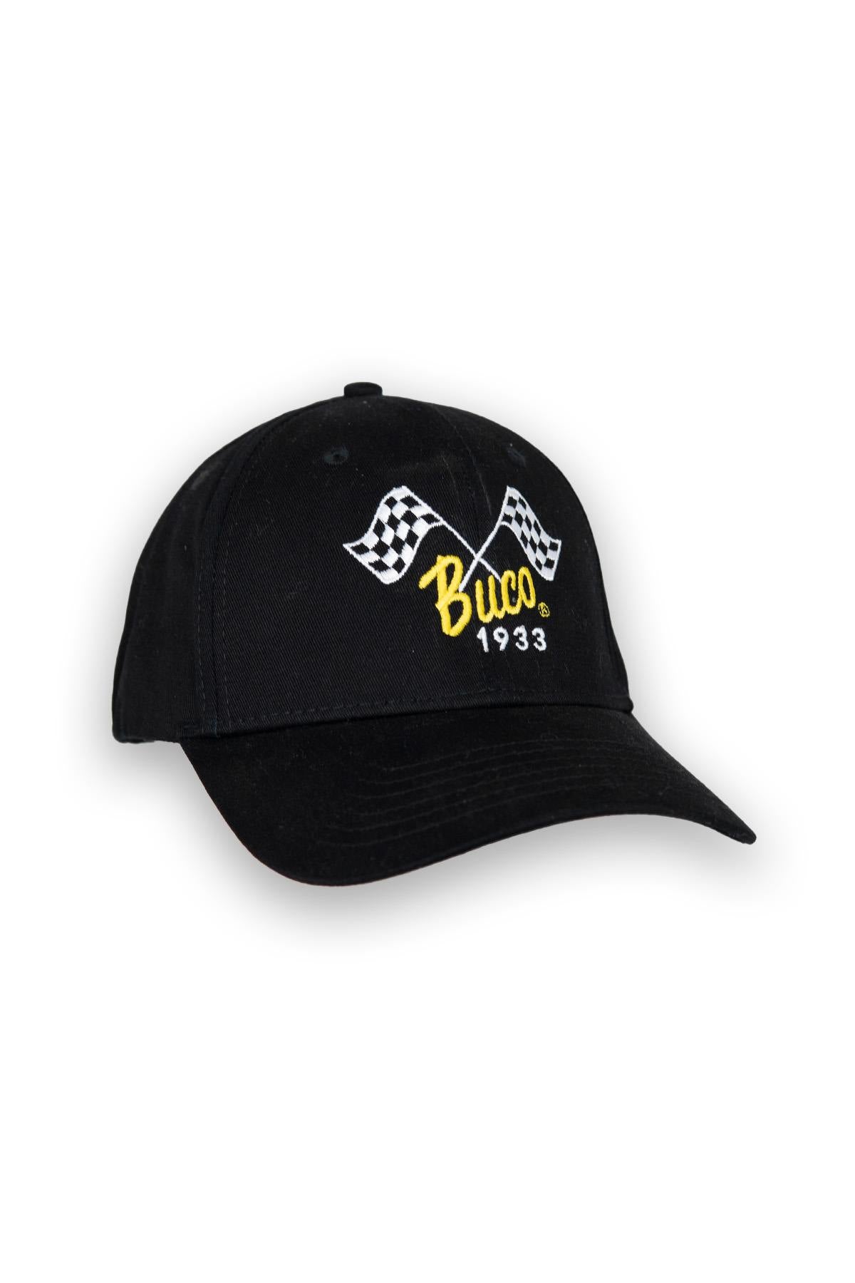 Black cap with checkered flag logo - Image n°1