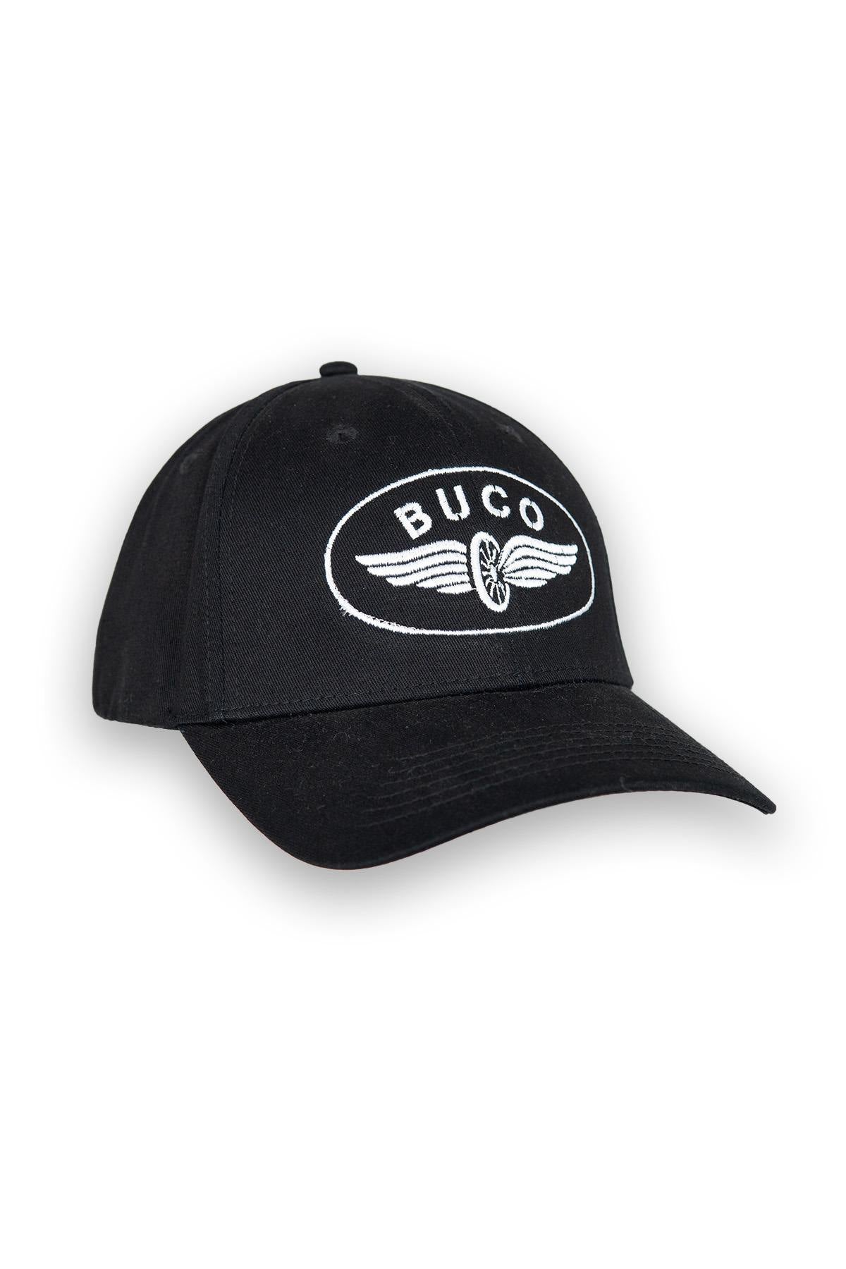 Black cap with black and white winged wheel logo - Image n°1