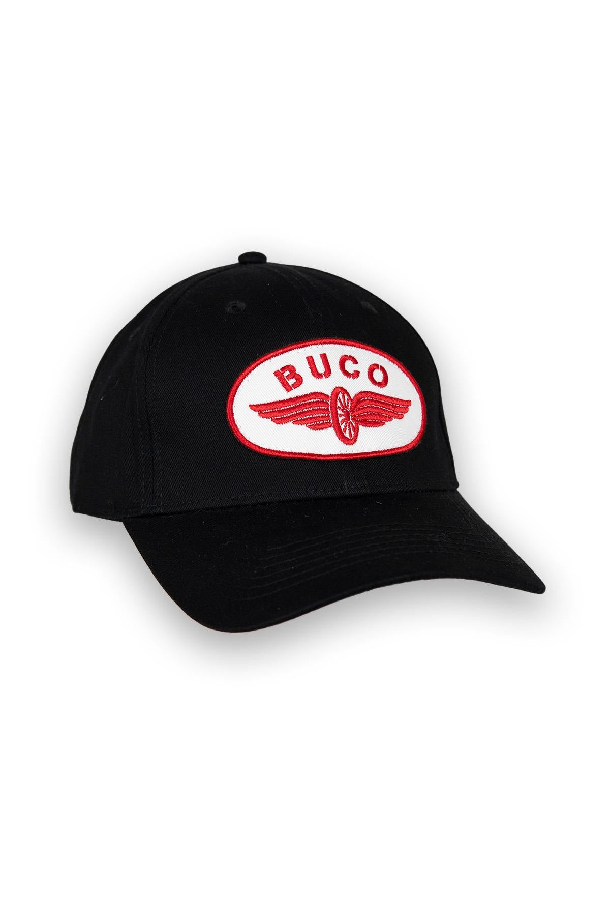 Black cap with white and red winged wheel logo - Image n°1