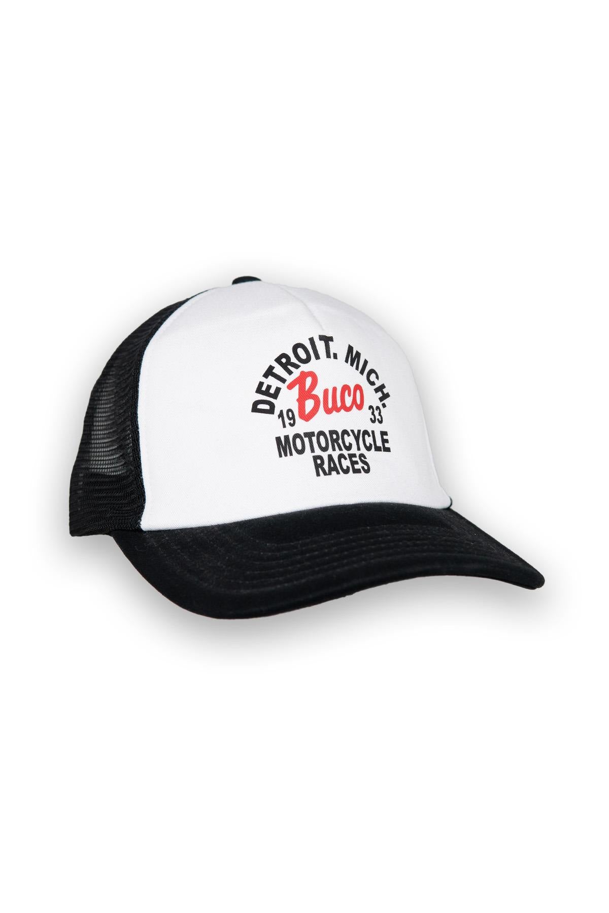 Detroit Michigan Logo White and Black Trucker Cap - Image n°1