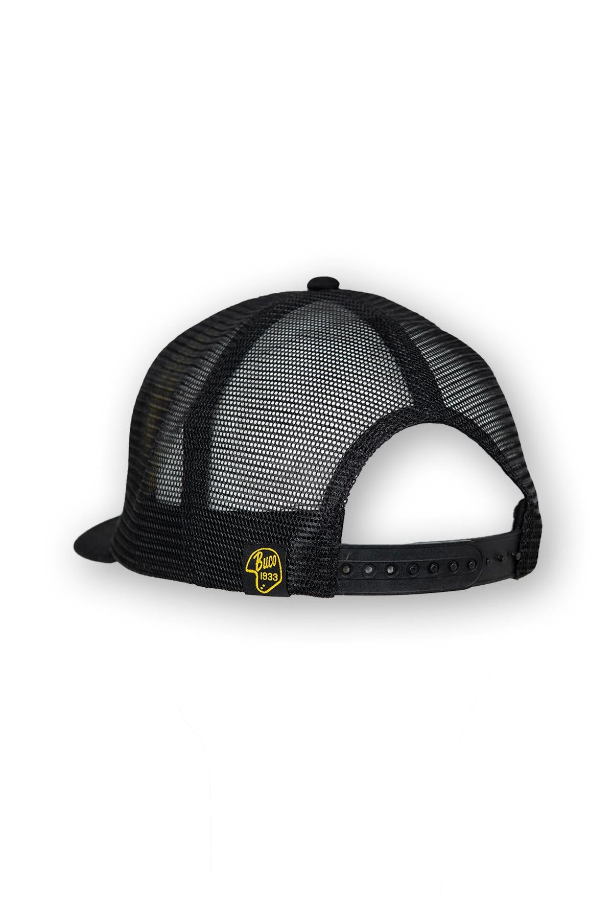 White and black trucker cap with black and yellow diamond logo - Image n°2