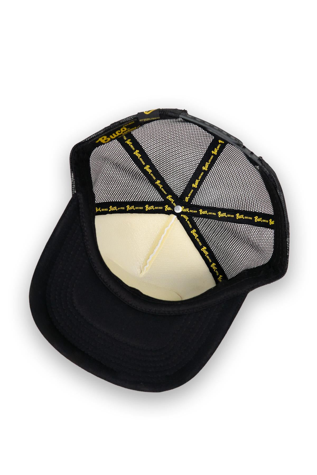 White and black trucker cap with black and white logo - Image n°3