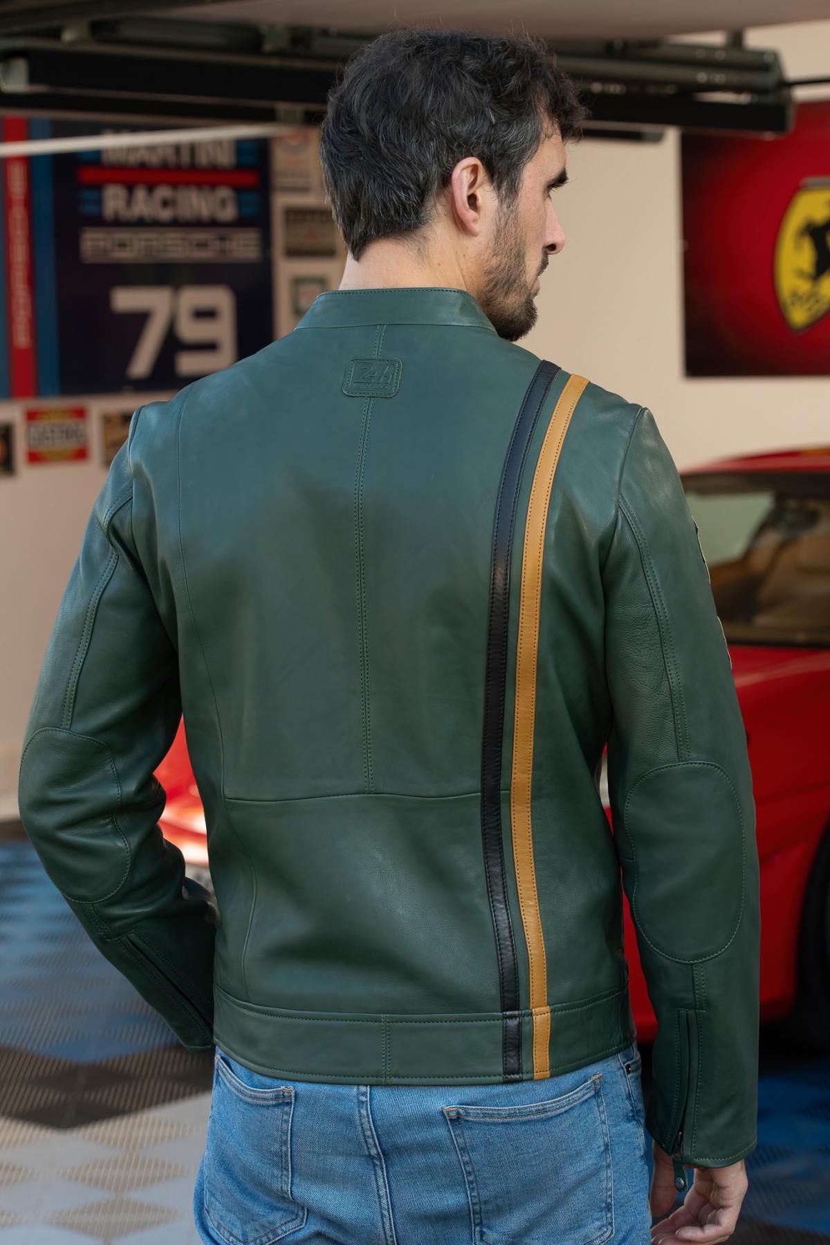 24h Le Mans green leather racing jacket - Image n°2