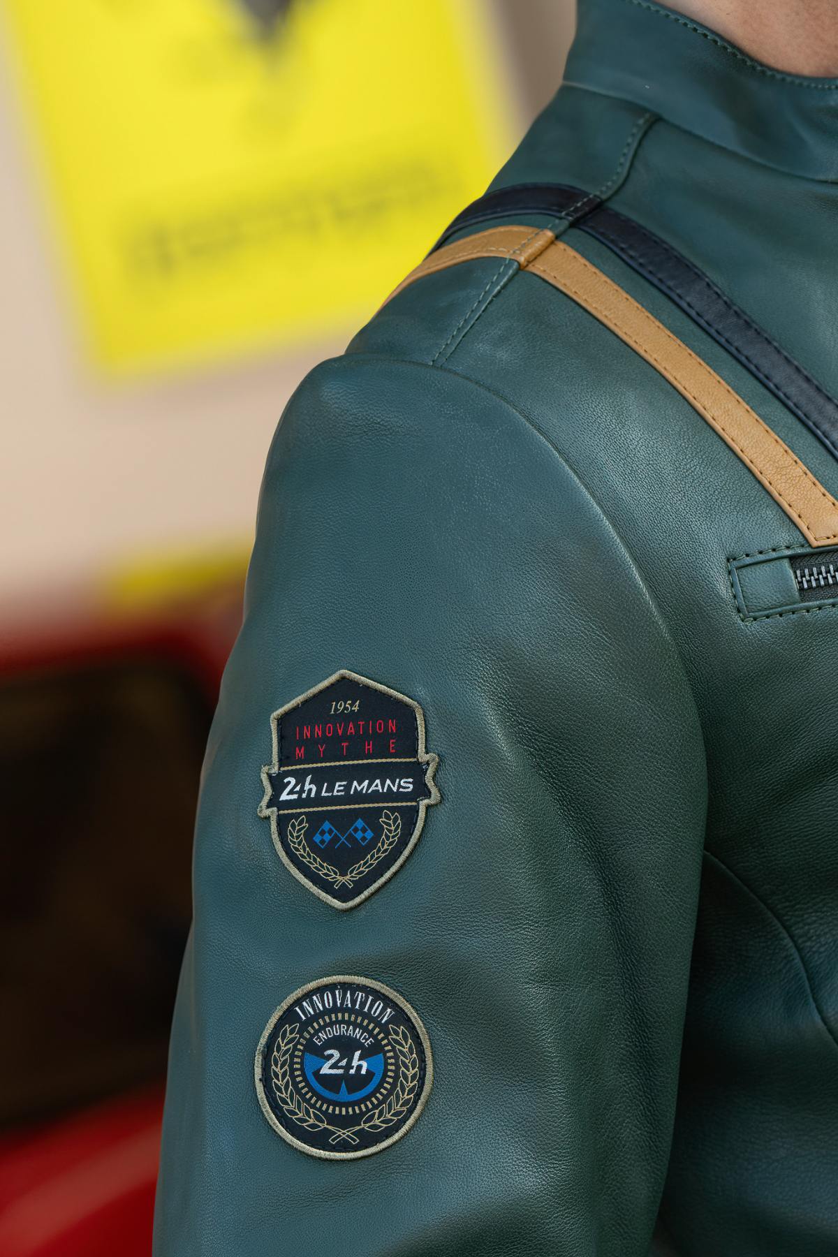 24h Le Mans green leather racing jacket - Image n°4