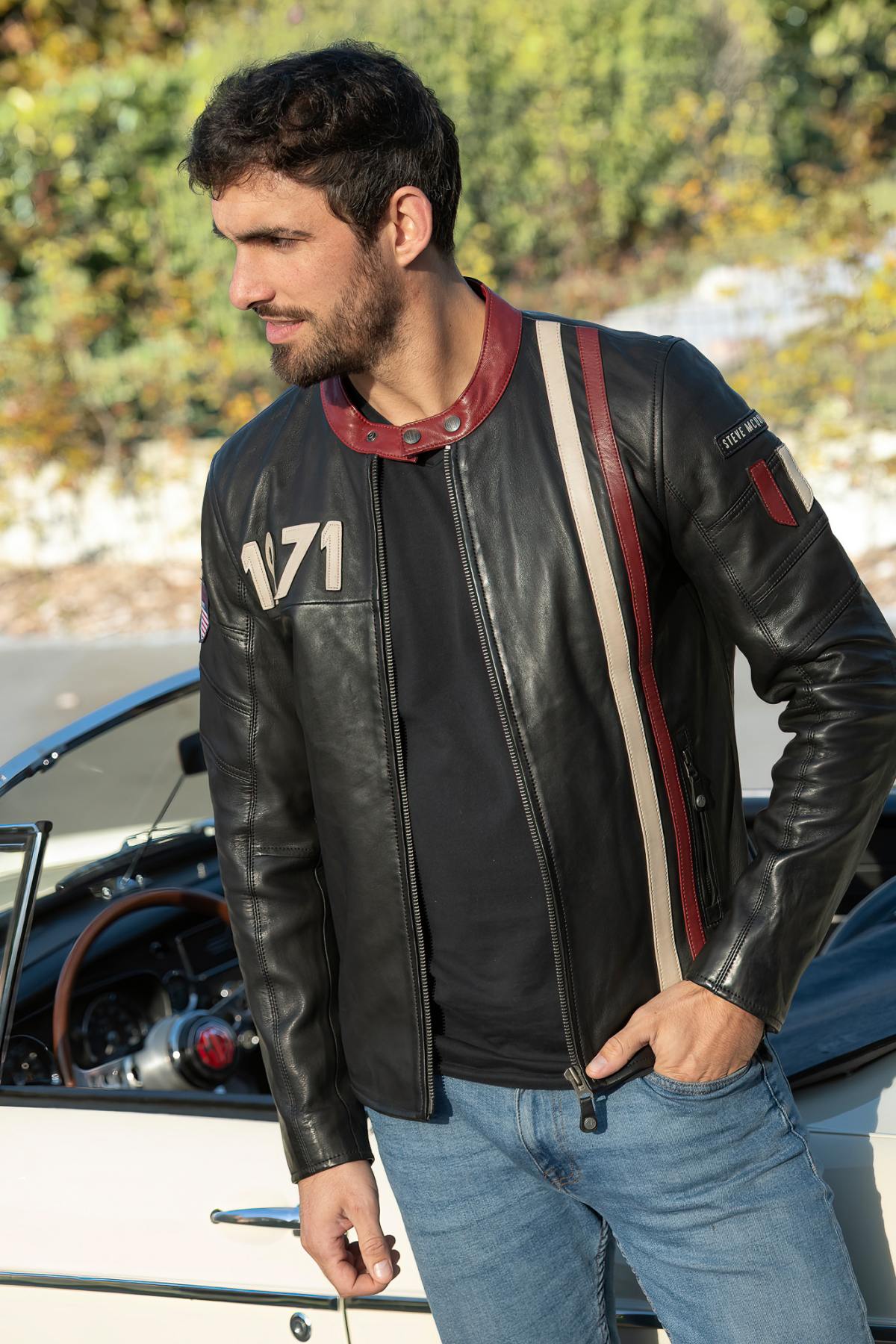 Steve McQueen black racing jacket - Image n°6