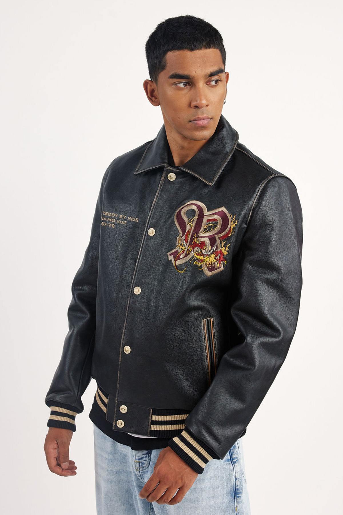 Japanese-style teddy-style leather jacket - Image n°8