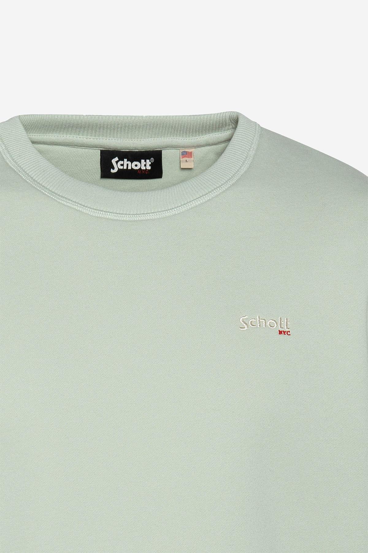 Sage pastel colored sweatshirt with embroidered logo - Image n°2