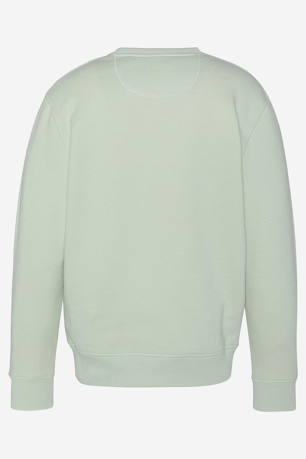 Sage pastel colored sweatshirt with embroidered logo - Image n°3