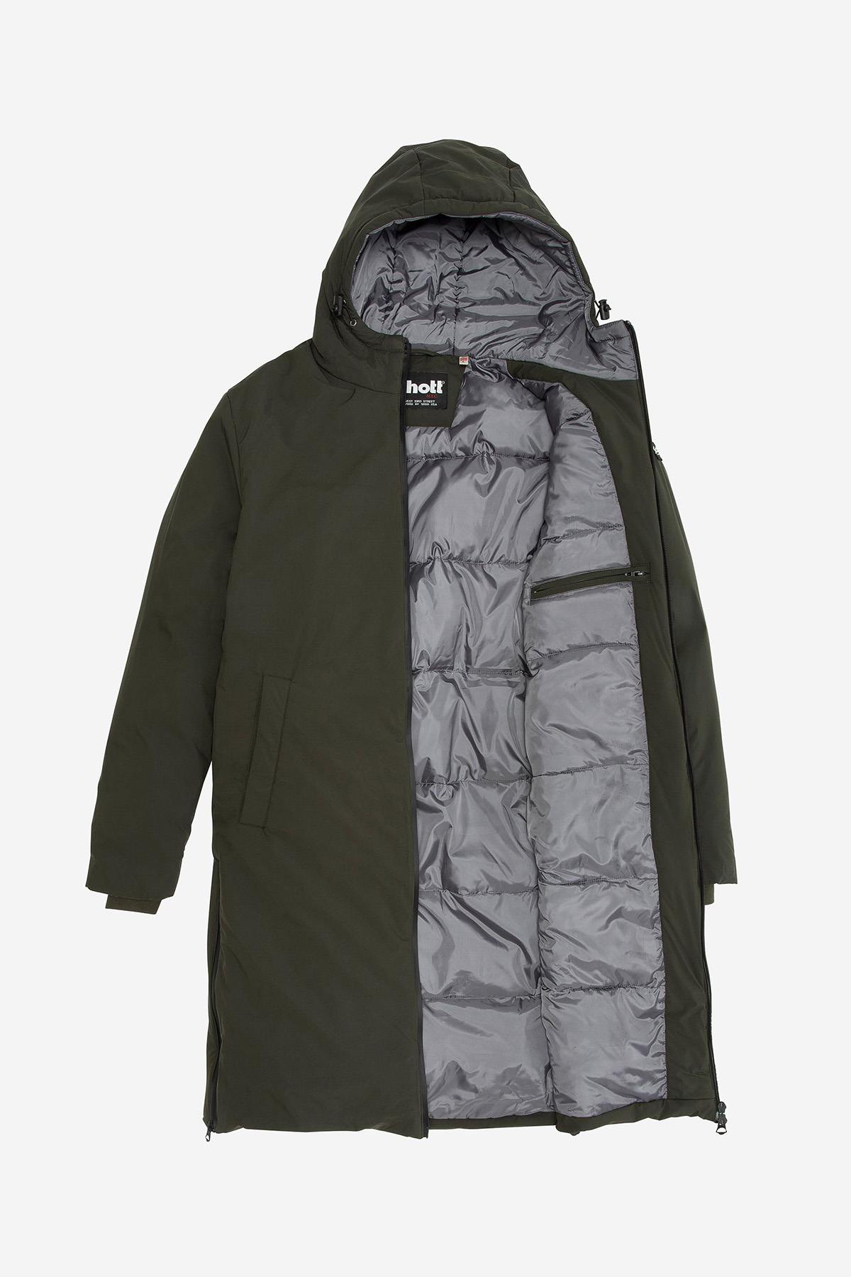 Extra long textile parka - Image n°6