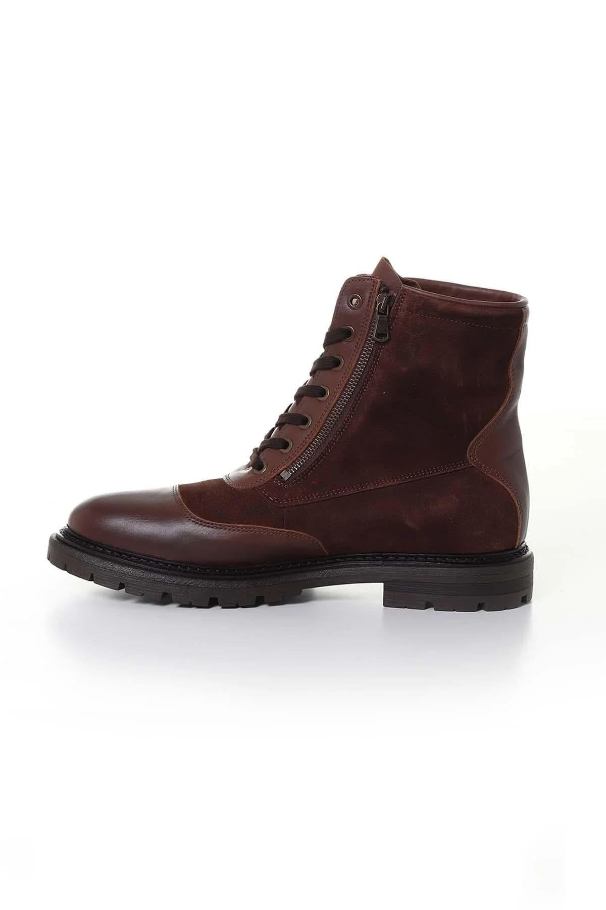 Dark brown suede leather driver boots - Image n°6