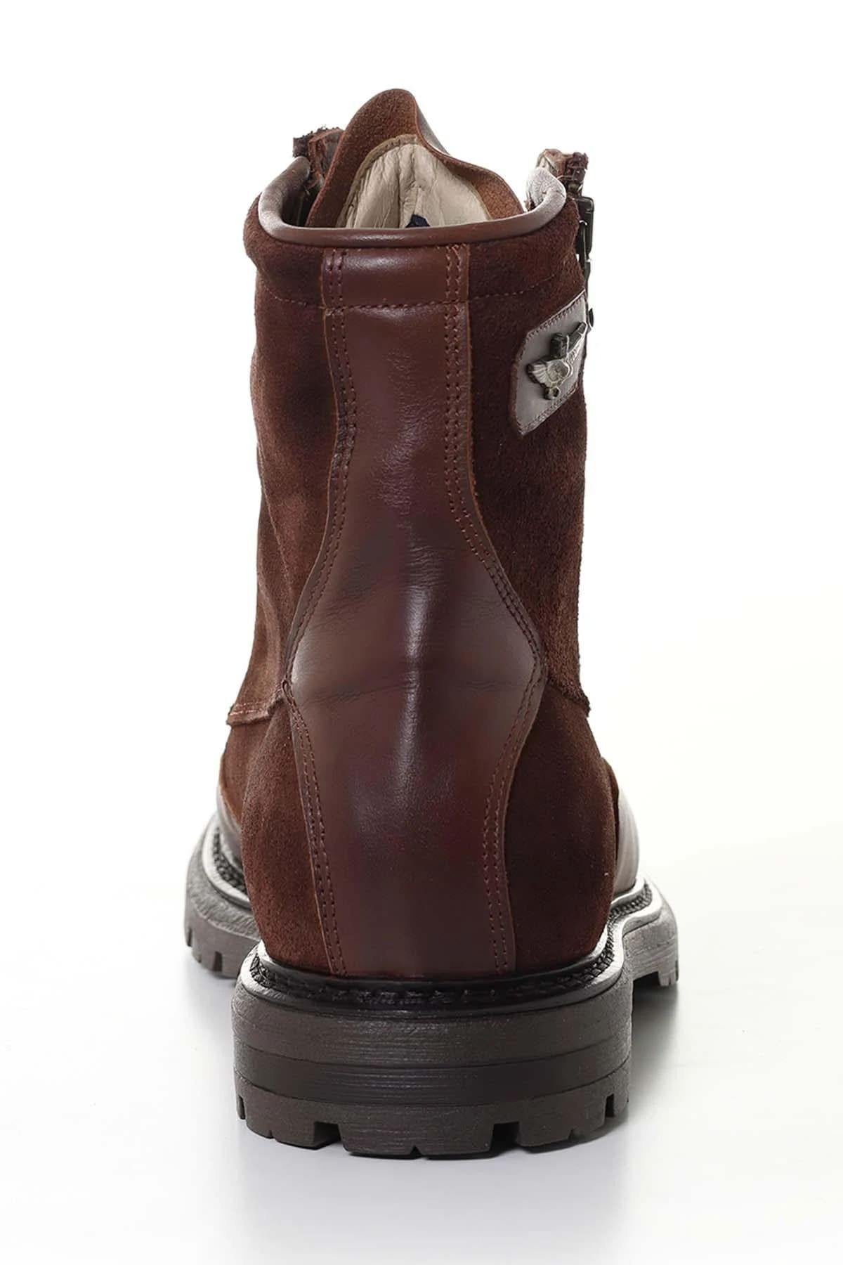 Dark brown suede leather driver boots - Image n°5