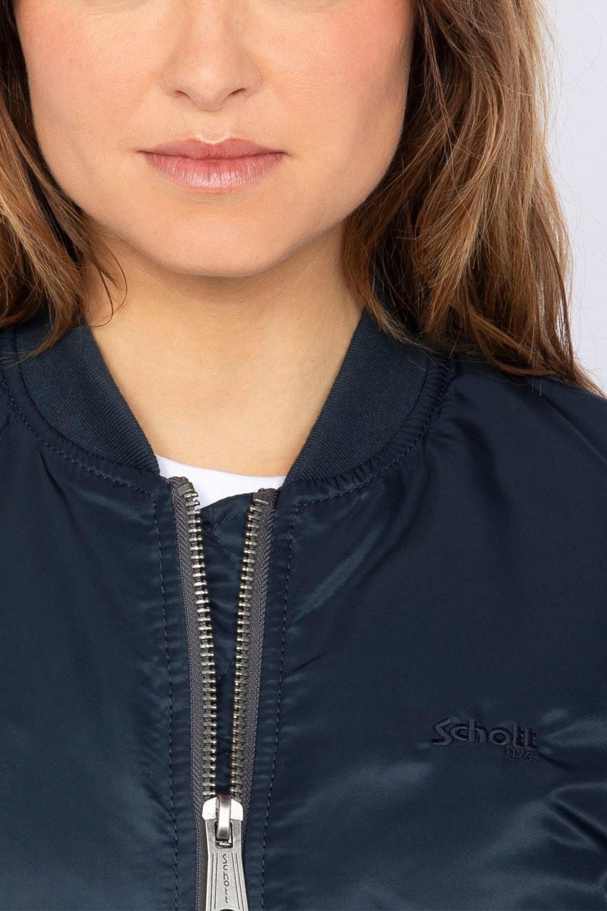 Women's Navy Recycled Nylon MA-1 Bomber Jacket - Image n°6