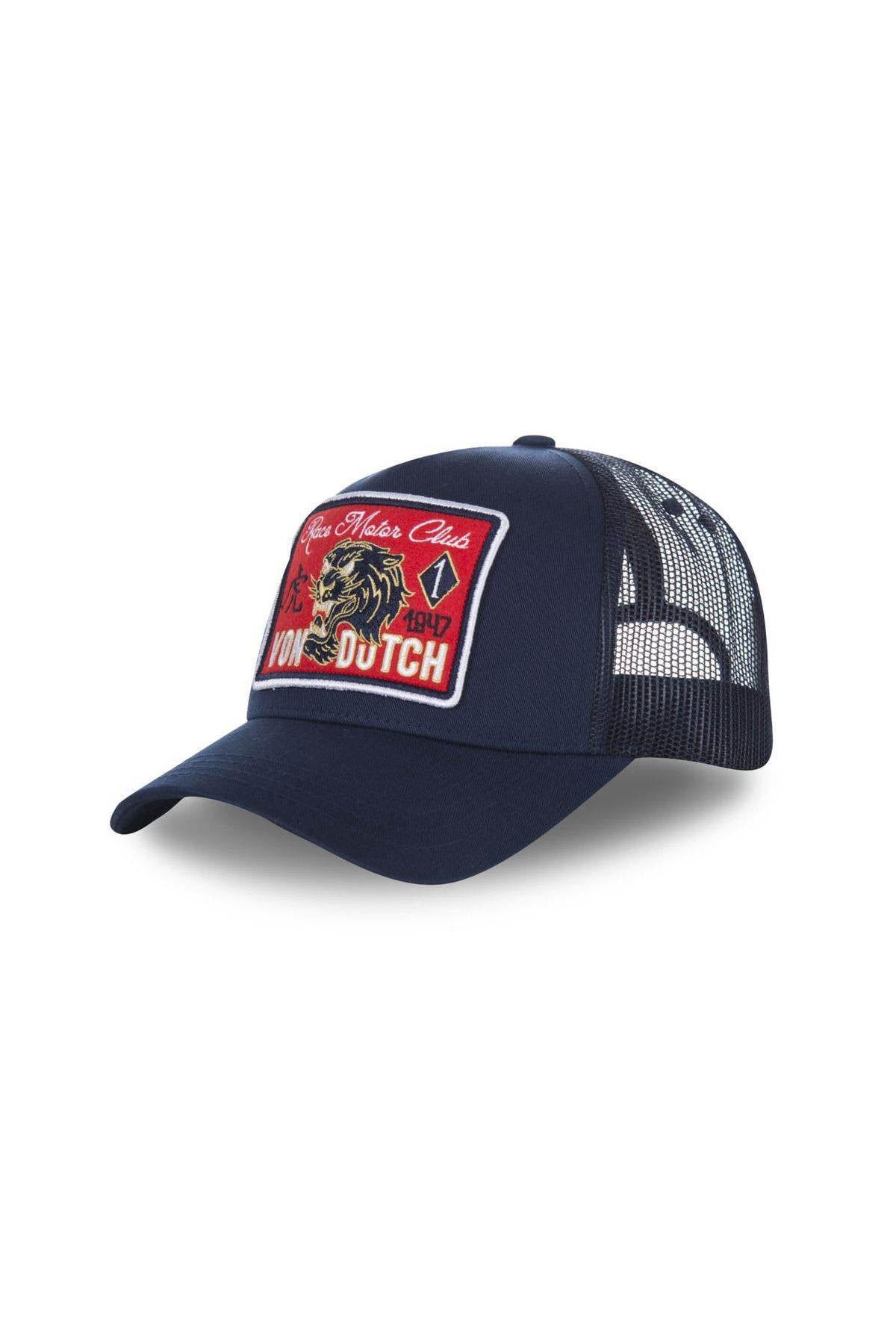 Navy blue baseball cap with tiger badge - Image n°1