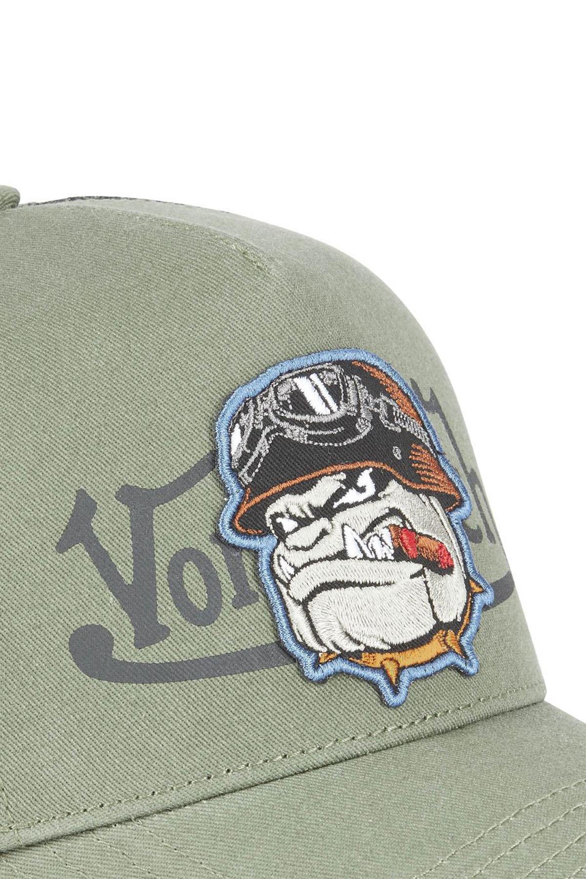 Khaki baseball cap with bulldog logo - Image n°3