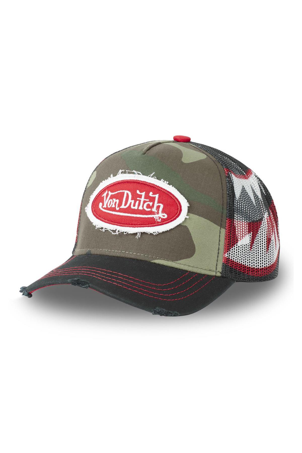 Camouflage trucker cap with mesh pattern - Image n°1