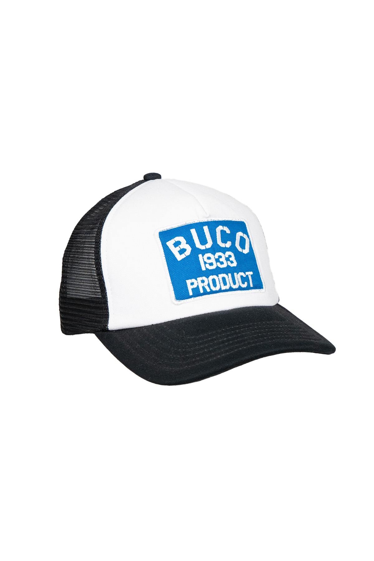 Blue and white Product logo trucker cap - Image n°1