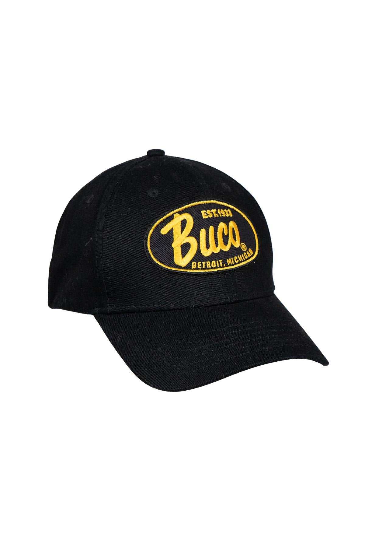 Black cap with black and yellow logo - Image n°1