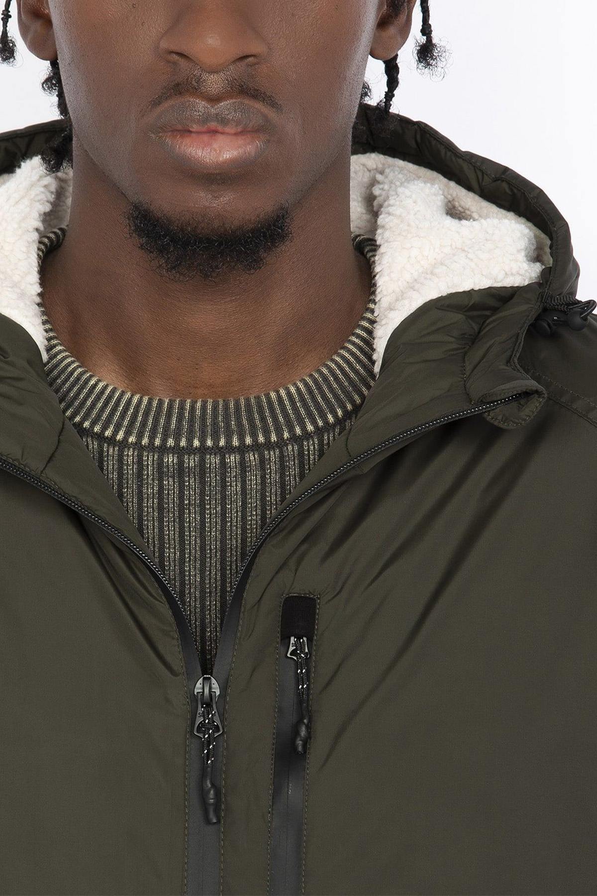 Khaki Sherpa-Lined Hooded Parka - Image n°3