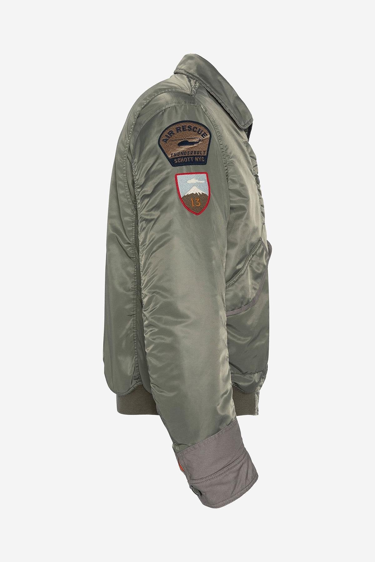 Sage Vintage Khaki Pilot Jacket in Recycled Nylon - Image n°2