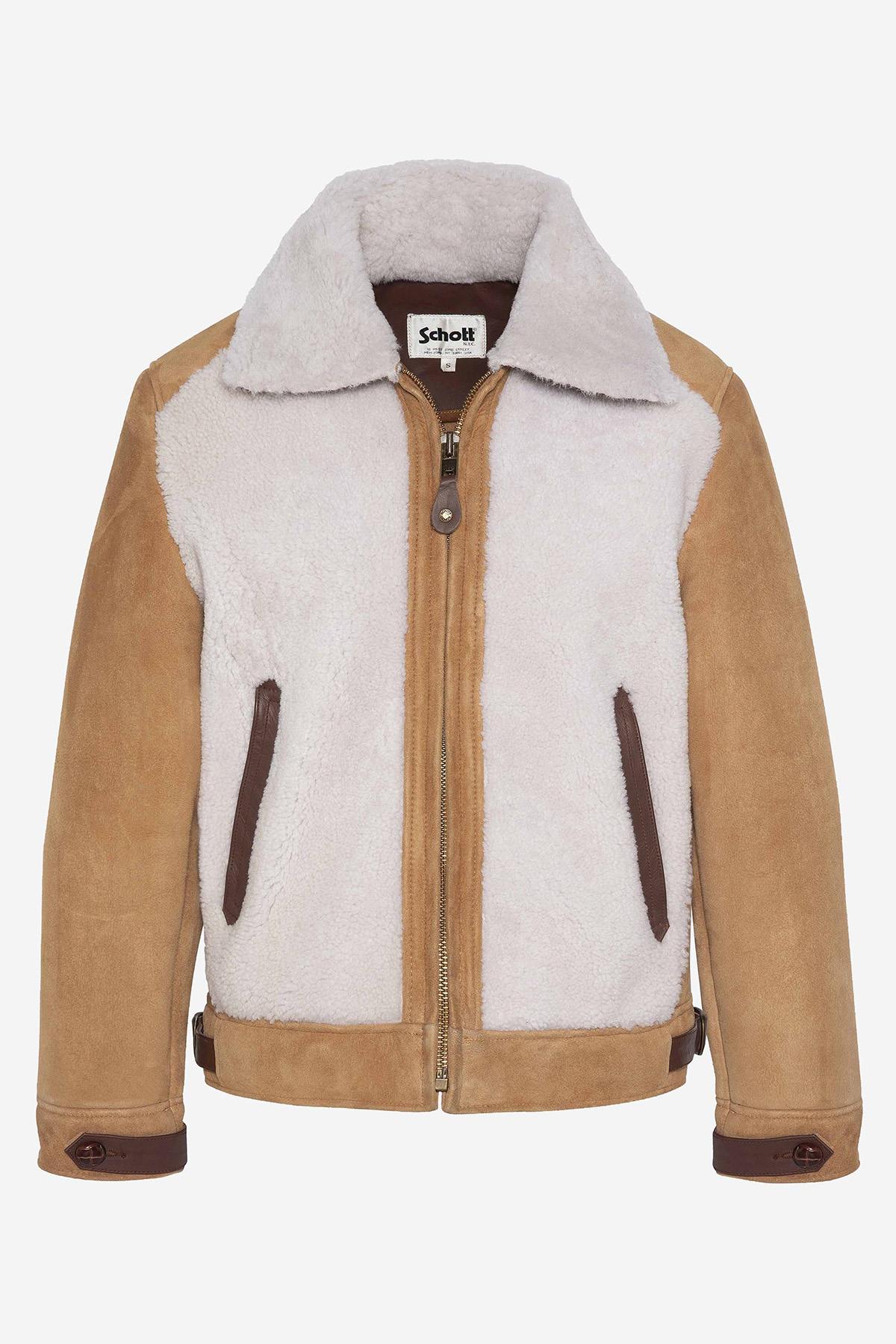 Rancher jacket in double-sided honey-colored suede sheepskin - Image n°6