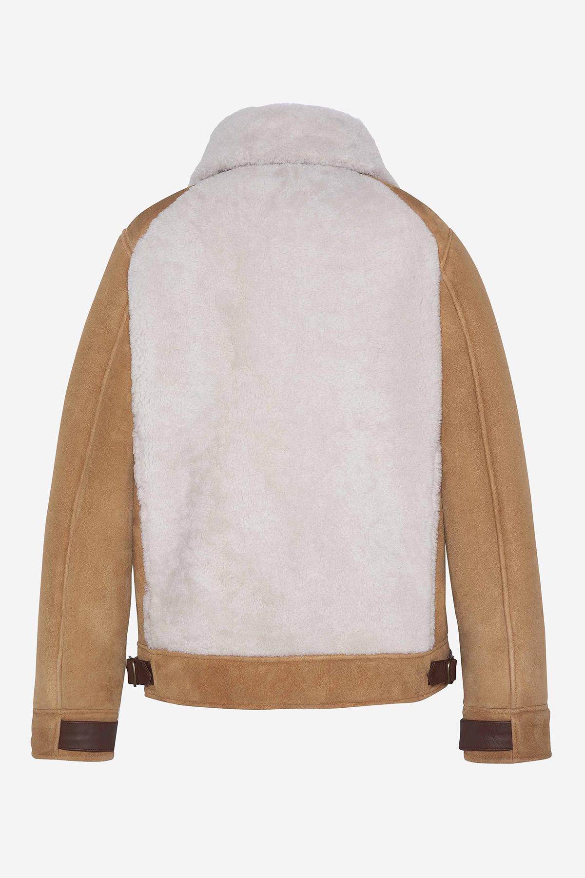 Rancher jacket in double-sided honey-colored suede sheepskin - Image n°7