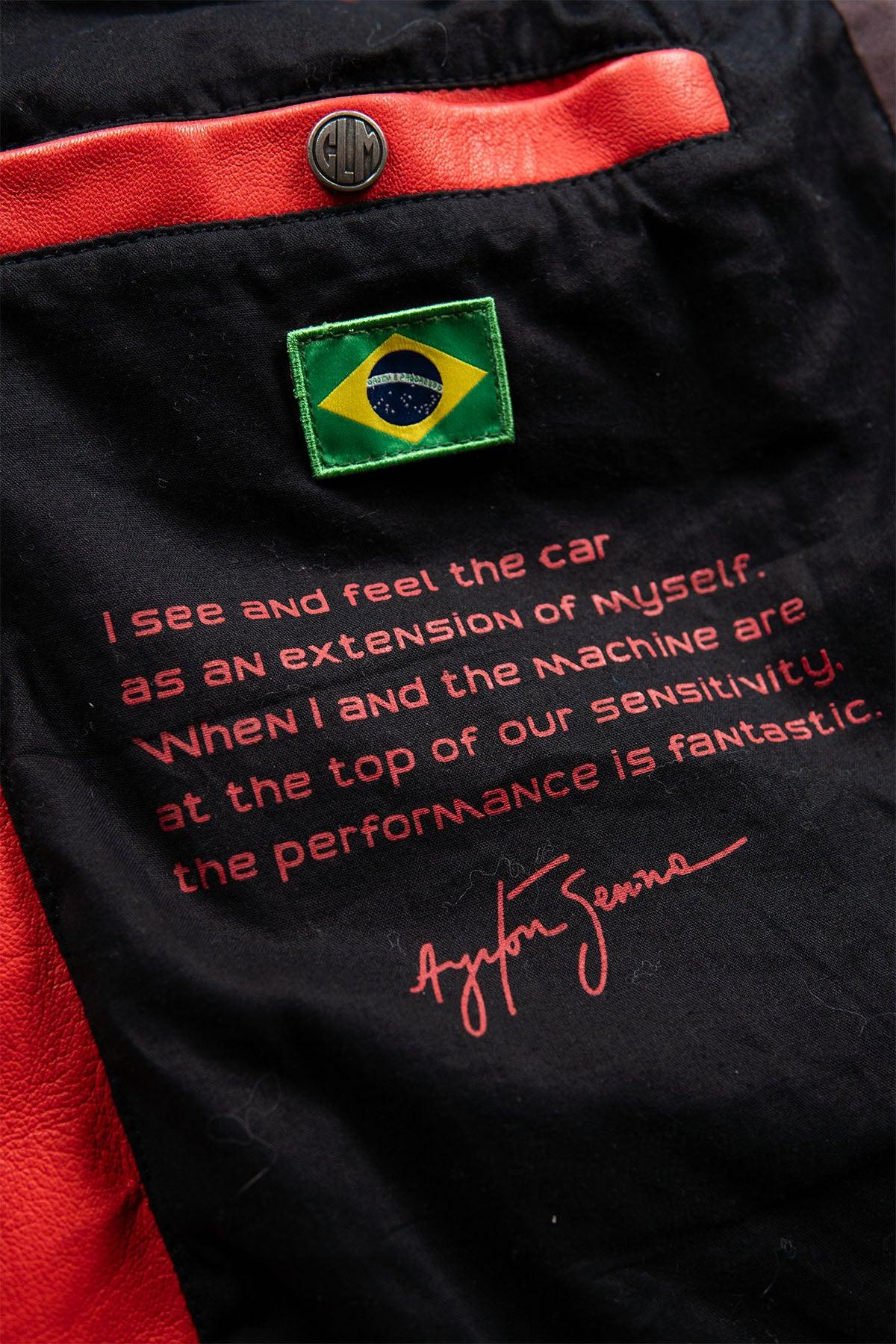 Ayrton Senna Red Leather Racing Jacket - Image n°6