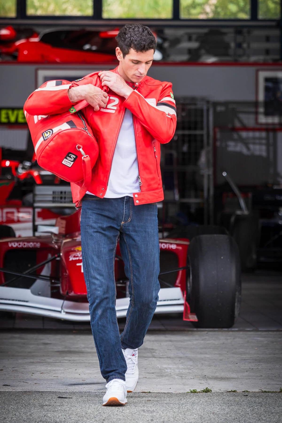 Ayrton Senna Red Leather Racing Jacket - Image n°3