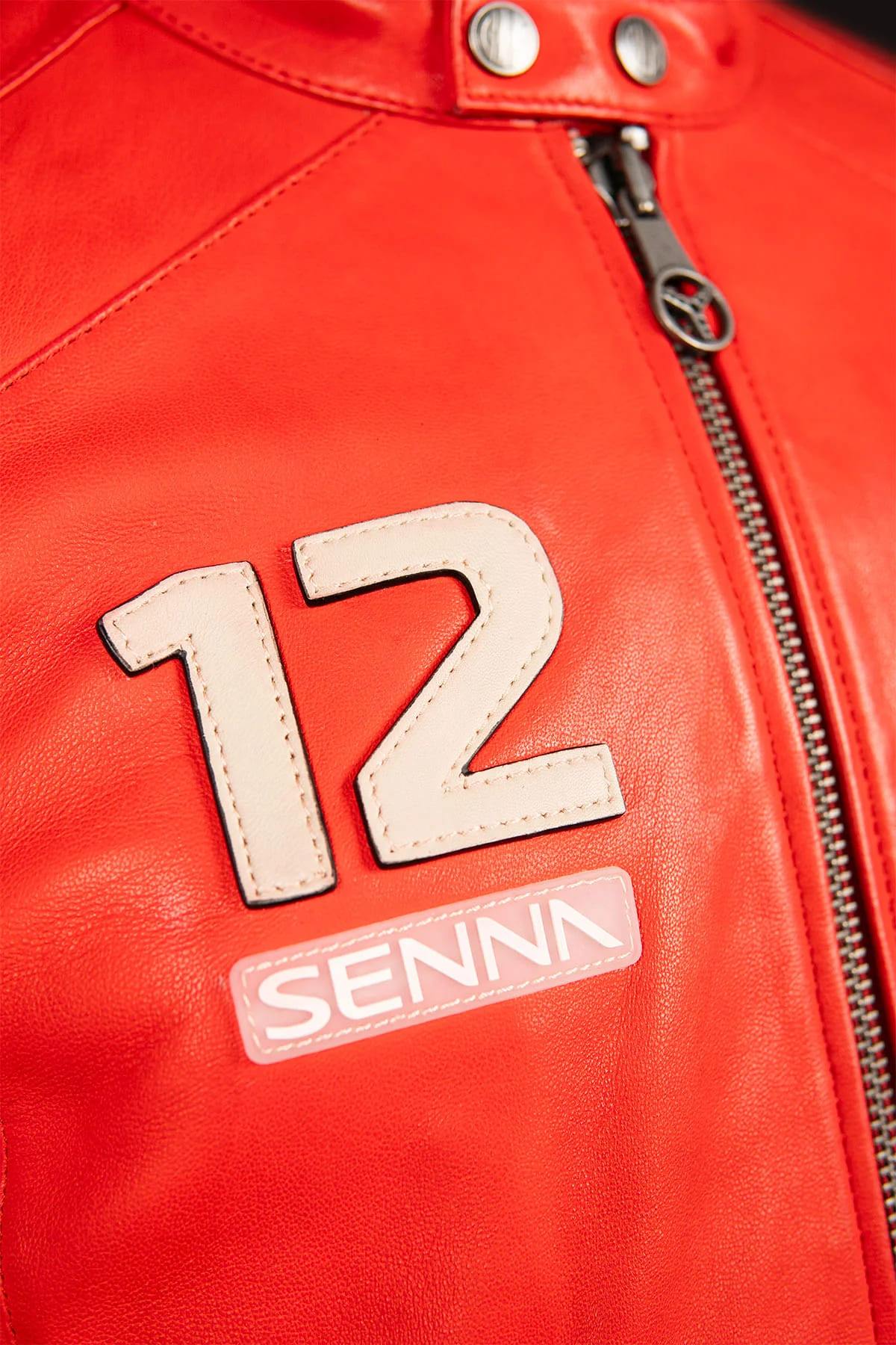 Ayrton Senna Red Leather Racing Jacket - Image n°8