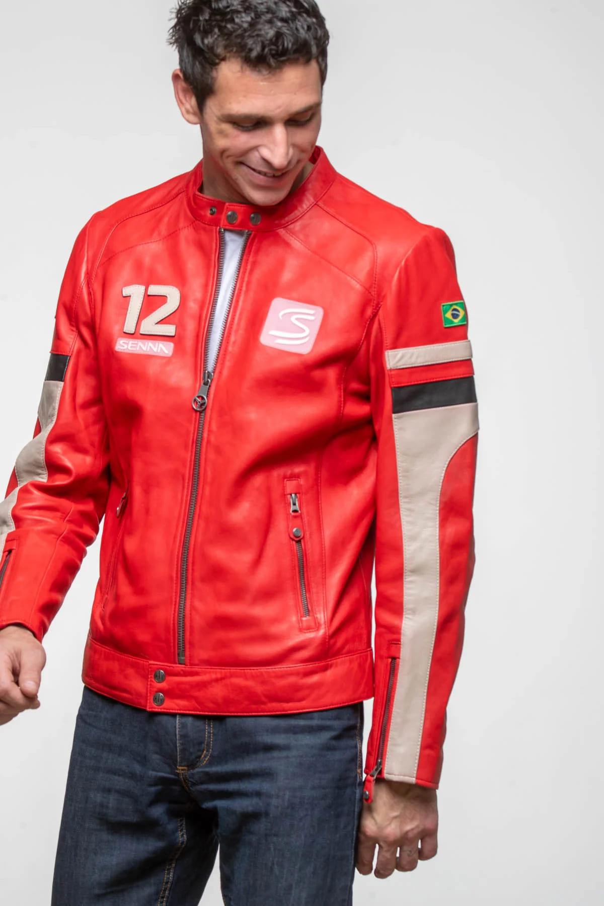 Ayrton Senna Red Leather Racing Jacket - Image n°12