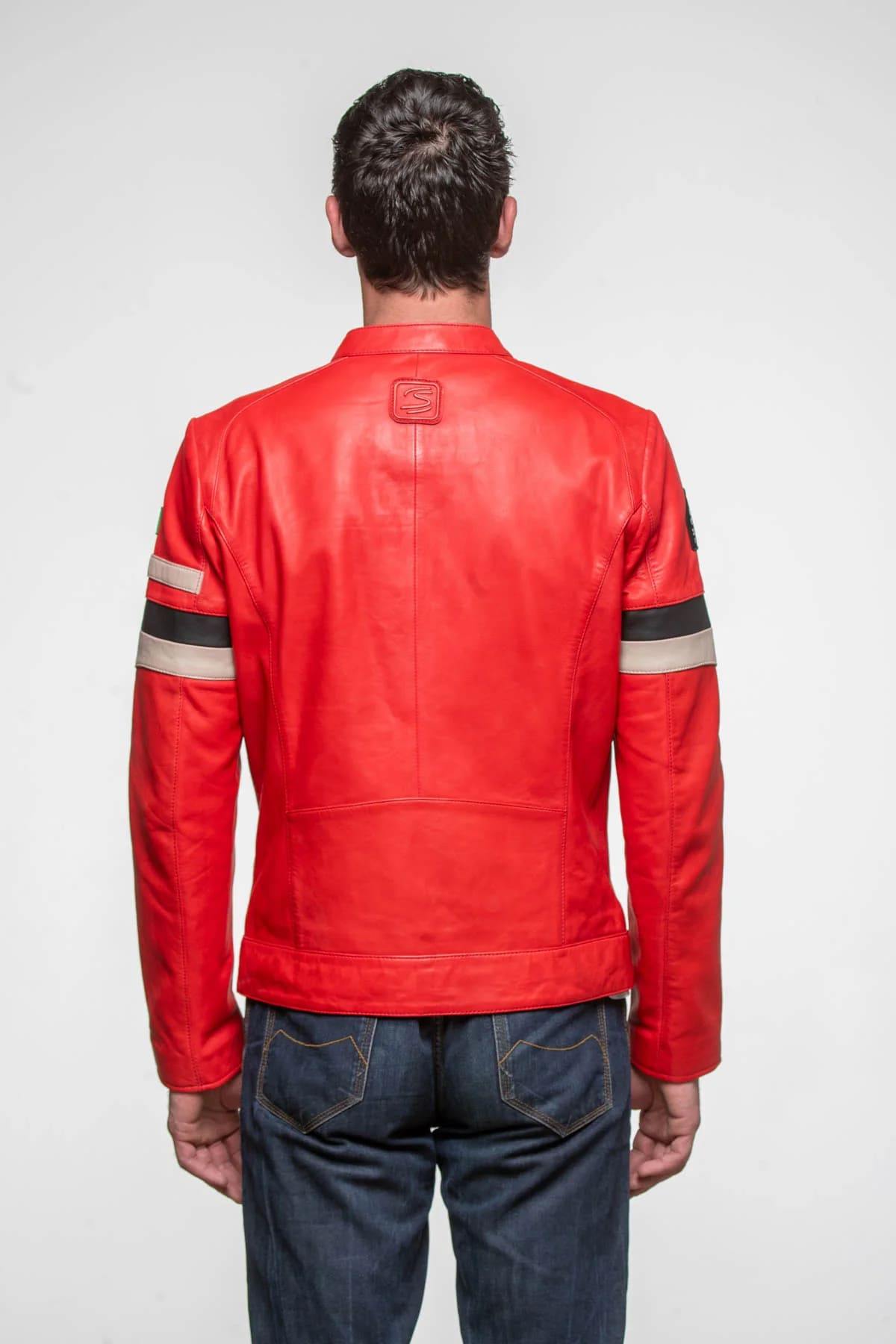 Ayrton Senna Red Leather Racing Jacket - Image n°5