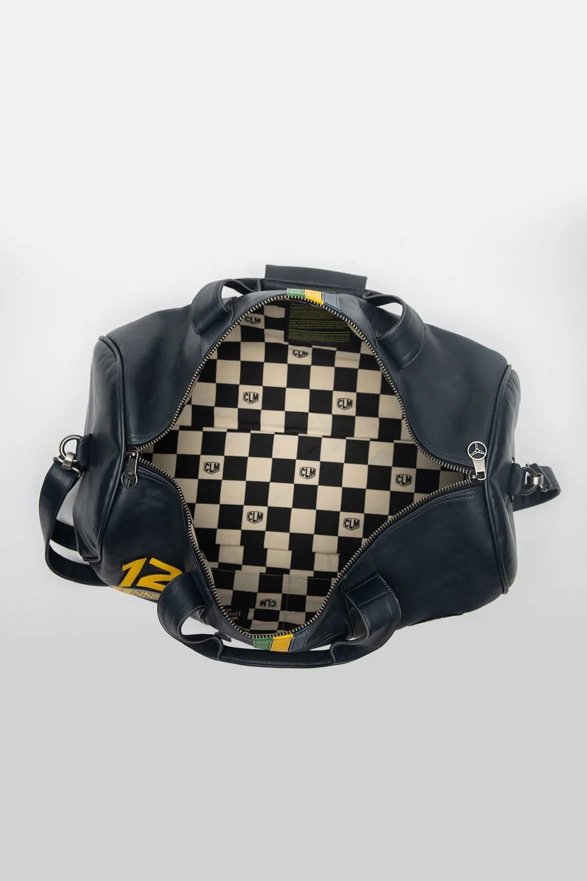 Ayrton Senna Racing Men's Navy Leather Bag - Image n°6