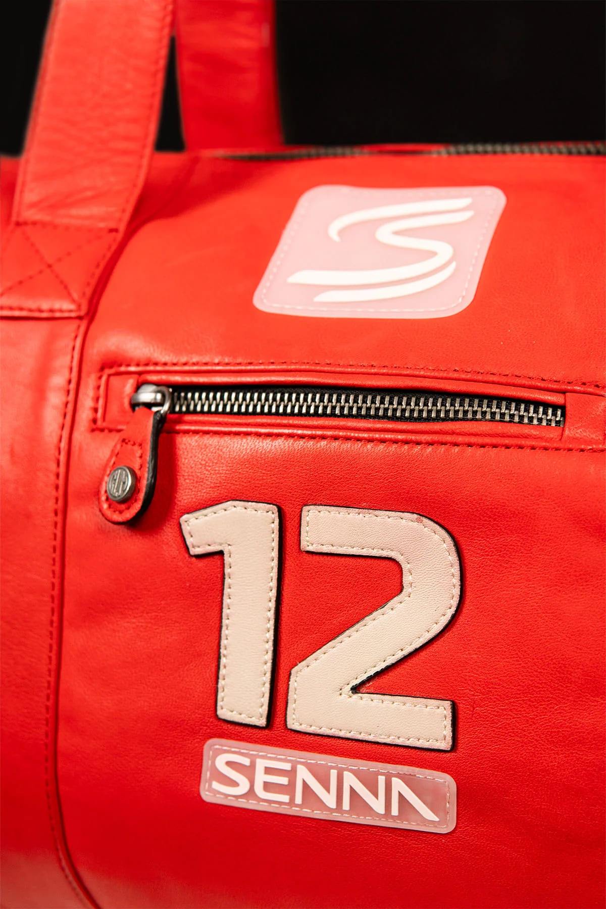 Ayrton Senna Leather Travel Bag Racing Red - Image n°9