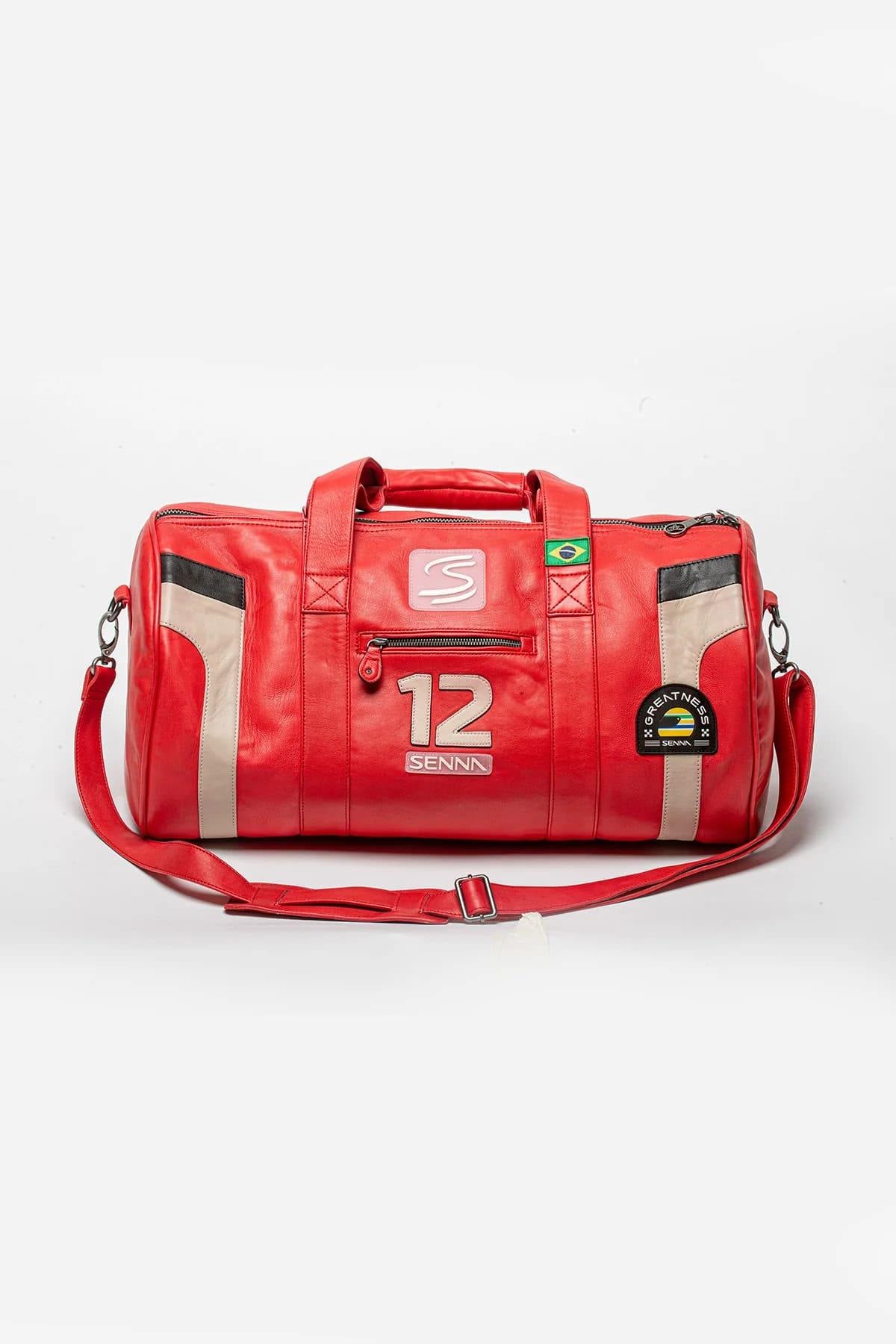 Ayrton Senna Leather Travel Bag Racing Red - Image n°3