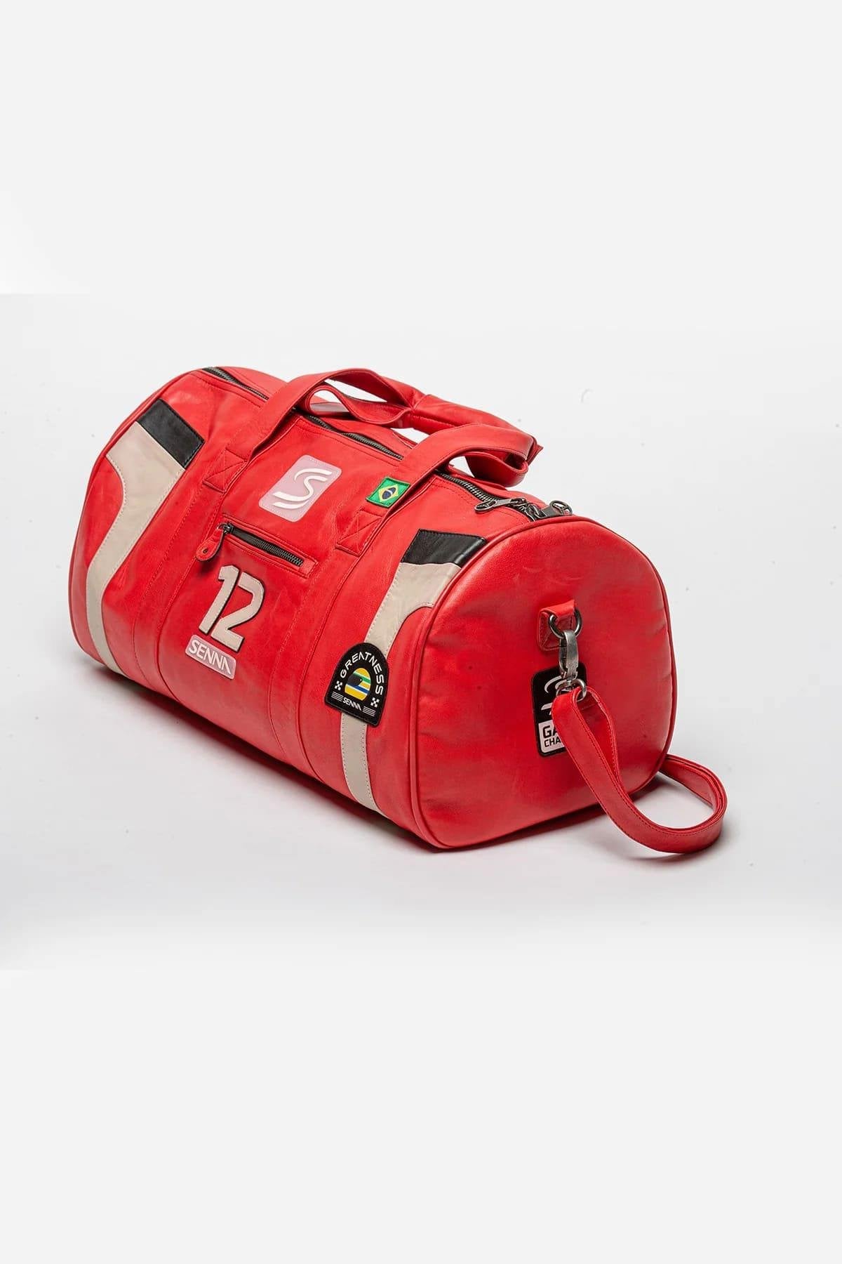 Ayrton Senna Leather Travel Bag Racing Red - Image n°4